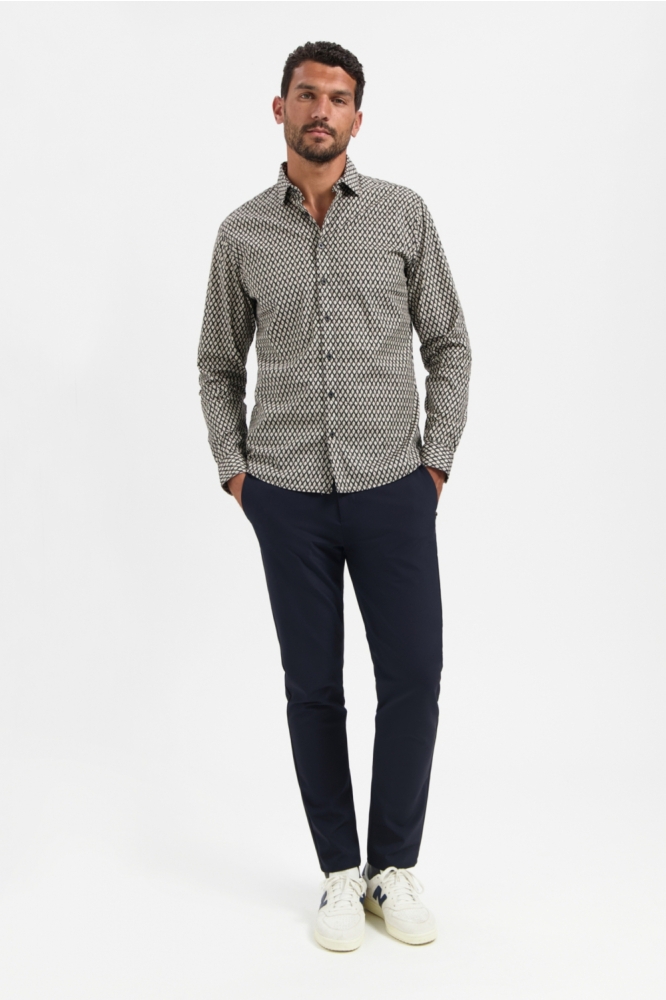 STRETCH PRINT SHIRT 29450890 020 BLACK